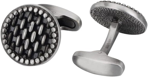 Fomissky Vintage Cufflinks for Men Silver, Retro Round Men's Cuff Links Wedding Gifts Shirt Accessories...
