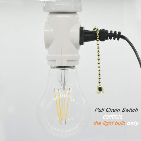 2 Outlet Light Socket Adapter,E26 Bulb Socket to Outlet Splitter,Converts Medium Screw Socket into a Socket with Two outlets,Polarized Outlet,with...
