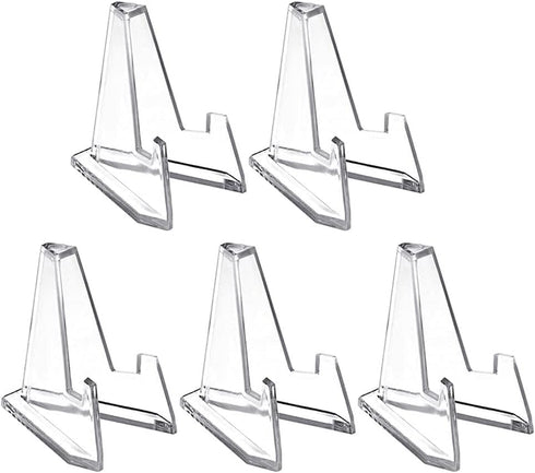 5Pcs Transparent Acrylic Stands Coin Display Stand Easel Holder Rack Shelf For Collectable Challenge Medals Card Holder Coin Display Stand Home Dé...