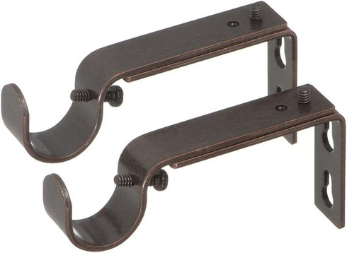 Ivilon Adjustable Brackets for Curtain Rods - for 7/8 or 1 Inch Rods. Set of 2 - Oil Rubbed Bronze...