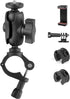 Handlebar Bike Motorcycle Pole Mount Clamp Mount, 360°Rotation Ski Pole Tube Bar Mount Compatible with DJI Osmo Action Insta360 and Other Action C...