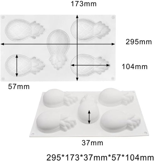 Silicone Mold Dessert Silicone Cake Mold For Baking Fondant Mould Fruit Shape Sugar Candy Jelly Bakeware Chocolates Mould (Pineapple G_11.68x6.84x...