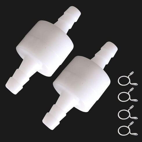 2PCS 1/4" Check Valve Hose Barb One Way Inline Non Return Ozone Resistance for Fuel Oil Water Gas Air Pump with 4PCS Hose Clamps...