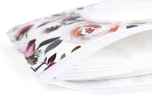 Itzy Ritzy Travel Wipes Case - Reusable Wipe Pouch – Take & Travel Pouch Holds Up To 30 Wet Wipes, Includes Silicone Wristlet Strap, Floral...