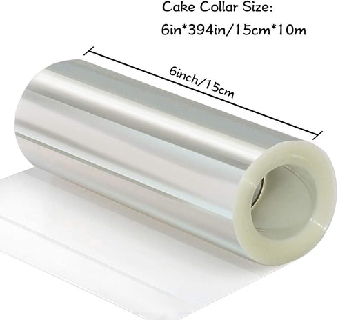 YQL Cake Collar 6 Inch,Acetate Cake Collar Roll DIY Acetate Sheet Baking Transparent Mousse Cake Sheets Surrounding Edge Clear Cake Strips for Bak...