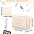 2 Pack Small Travel Makeup Bag for Women, PU Leather Travel Cosmetic Bag Waterproof Open Flat Makeup Bag with Small Makeup Purse Coin Pouch...