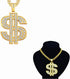 Gold Necklace Chain for Men with Dollar Sign, Bling Gold Plated Hip Hop Dollar Necklace Pendant Rhinestone Jewelry Punk Style...
