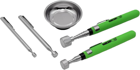 Grip 5 pc Magnetic Tool Set - Telescopic Pickup Tools, Magnetic Parts Tray...