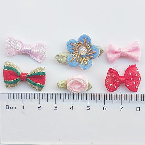 Chenkou Craft Mix Bulk 50pcs Ribbon Flowers Bows Craft Wedding Ornament Appliques A0241...