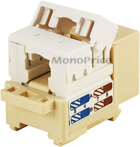 Monoprice Cat6 Punch Down Keystone Jack - For 22-24AWG Solid Wire, Beige...