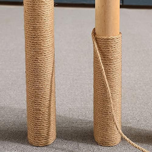 Nature Hemp Rope,1/4inch Heavy Duty Jute Twine for Cat Tree and Tower, DIY Scratcher Scratching Post Replacement, Pad, Crafts Gardening Hammock Ho...