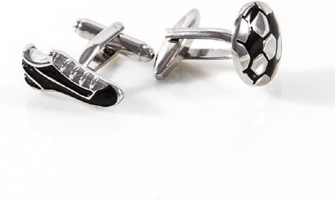 Soccer Ball and Cleats Shoe Pair Cufflinks in a Presentation Gift Box & Polishing Cloth...
