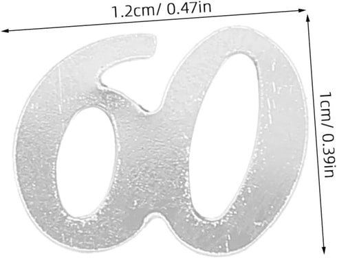 AMOSFUN 1200pcs Number 60 sequins confetti plastic confetti for 60th birthday party anniversary decoration(Silver)...