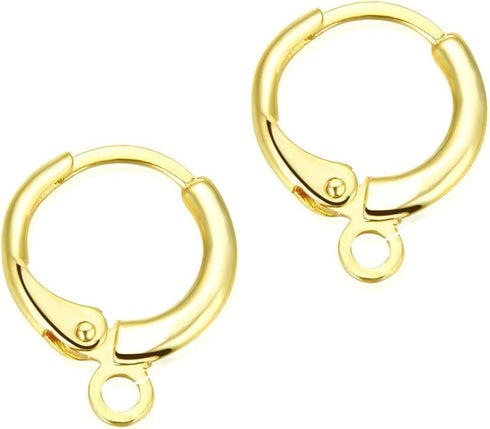 20pcs Adabele Hypoallergenic Dangle Tarnish Resistant Round Hoop Huggie Earring Hooks Earwire14mm (0.55 Inch) Long Gold Plated Brass for Earrings ...
