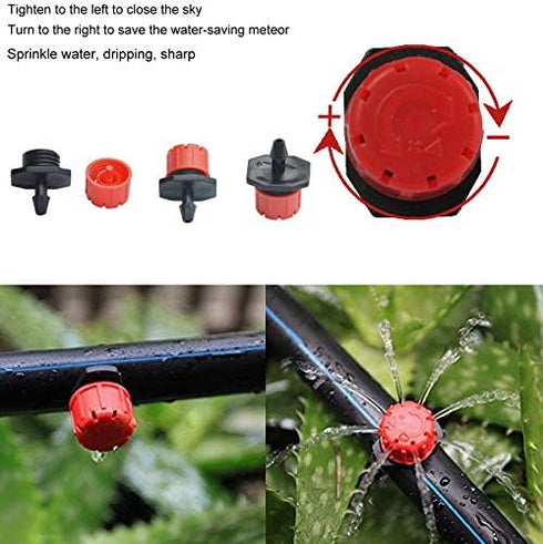 Drip Irrigation Kit Adjustable Drip Irrigation Dripper, Drip Irrigation Tee Rod Connector, Lawn and Herb Garden Irrigation Hose Fitting Sprinkler ...
