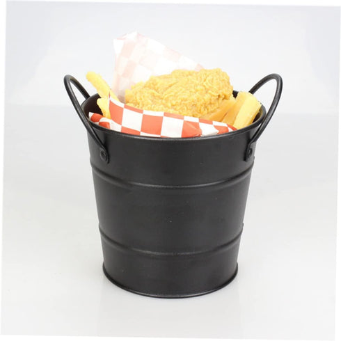 Food Container Small Containers Black Metal Ice Container for Bar Basket Mini Tinplate Bucket Portable Ice Bucket French Fry Bucket Dipping Sauce ...