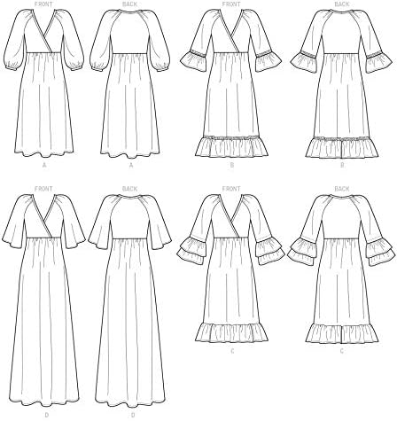 McCall's M7969ZZ Women's Loose Fitting Pleated Pullover Dress, Sizes 16-26 Sewing Pattern, White...