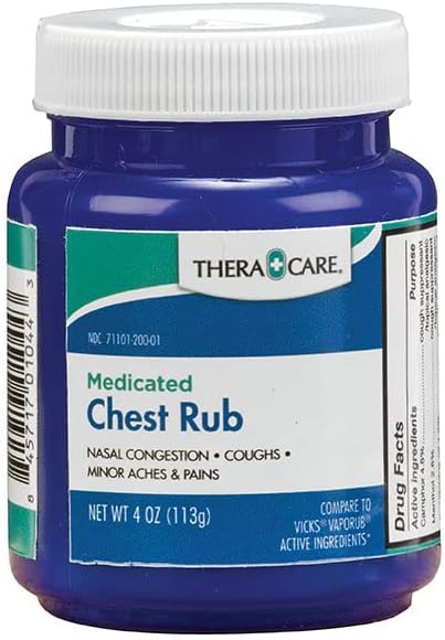 Thera Care Medicated Chest Rub | Cough suppressant | Relieves Nasal Congestion | Relieves Minor Aches and Pains | 4 oz....