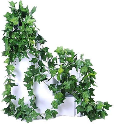 40 Ft Realistic Artificial Ivy Garland - UV Resistant Fake Hanging Vines for Indoor/Outdoor Wedding, Wall, Party, Garden Decor - Pack of 5...