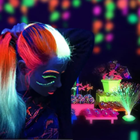 12 Pcs Glow in The Dark Face Body Paint, UV Black Light Glow Makeup Kit for Kids Adult, Non-Toxic Fluorescent Face Paints Crayons for Birthday Par...