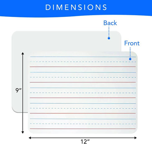 Small White Dry Erase Board for Kids 2pk.| Double Sided Lapboard Mini Ideal Dry Erase Board Perfect for Homeschool Supplies, Office, Classroom...