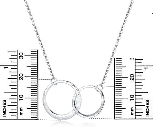 Sterling Silver Two Interlocking Circles Necklace Infinity Mother Daughter Necklace, Best Friend Sister Necklace Birthday Gift...