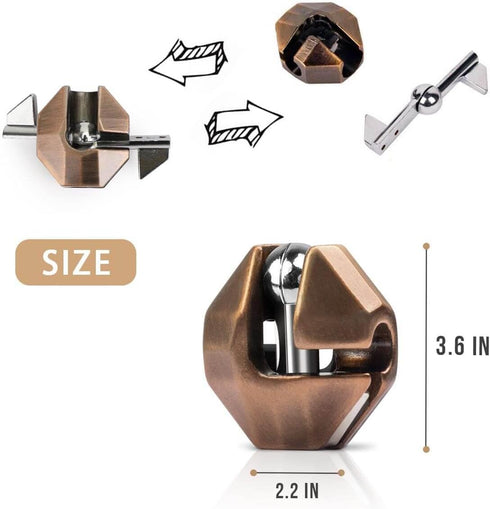 Fun Metal Brain Teaser Puzzle Games - Adults Mind 3D Toys -Teens IQ Insight Challenge - Educational Gift for Ages 12+ ?3PCS?...