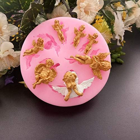 8 Fairy Sizes Shapes Angel Baby 3D Boy Wing Silicone Mold Tools for Make Chocolates Hard Candies Desserts Ice Candles Soap Baking Cake Decor...