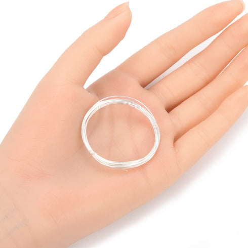 Adabele 5 Feet Authentic Sterling Silver Jewelry Wire Dead Soft Round Beading Wire (Thin wire 0.5mm/24 Gauge/0.02 Inch) for Jewelry Making Nickel ...