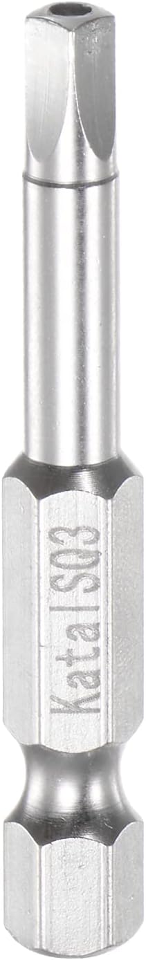 SQ3 Square Screwdriver Bit 1/4" Hex Shank 2" Length Magnetic Security Screw Driver Power Tool...