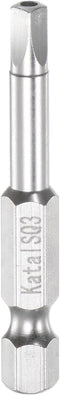 SQ3 Square Screwdriver Bit 1/4" Hex Shank 2" Length Magnetic Security Screw Driver Power Tool...