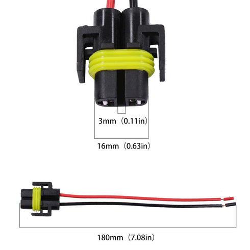 H11 H8 880 881 Headlight Female Adapter Connector Wiring Harness Socket for Headlight Or Fog Light 2Pack...