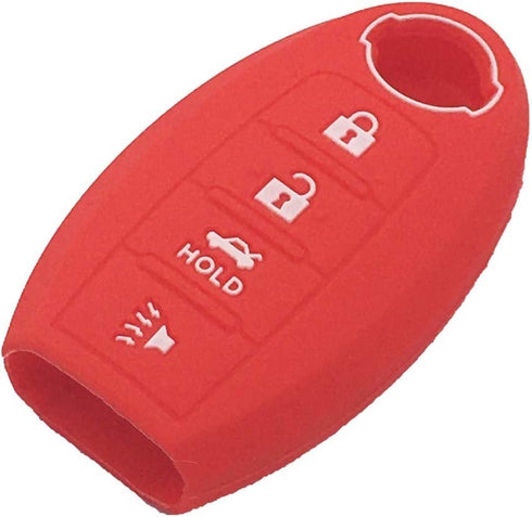 LemSa 2Pcs Rubber Silicone Smart Key Fob Case Cover Protector Holder for Nissan Altima Maxima Murano Armada Gt-r Sentra Altima Rogue Pathfinder, R...