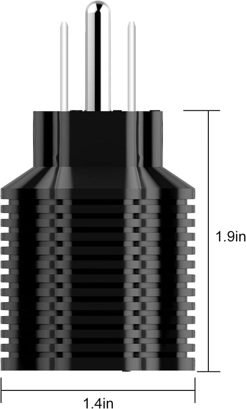 15 Amp Household AC Plug to 20 Amp Adapter, Nema 5-15P to 5-20R,5-15P to 6-15R,5-15P to 6-20R,T-Blade 20 Amp to 15 Amp Plug Adapter Converter, 15A...