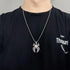 Spider Necklace For Men Pendant Black Silver Stainless Steel Gothic Vintage Cool Punk Unqiue Skull Head Spider Necklace For Men Son Boyfriend Husb...
