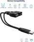 USB Cable, 2-Port USB 2.0 Male to Female Splitter, High-Speed Charging & Data Transfer for Laptop, Car, Mac, TV, PC, Xbox, HDD...