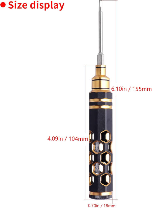 5 in 1 RC Hobby Repair Tools Kit Hex Driver Set Magnetic Allen Wrench Drill Bits Hex Bit Set & Phillips Screwdriver Bit with Alloy Handle for RC C...