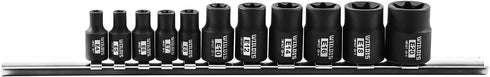 11PCS Female Torx Socket Set, E-Torx Socket Set with Rail,1/4" and 3/8" Drive, Female External Star Socket Set E4 - E20 Torque Socket Set...