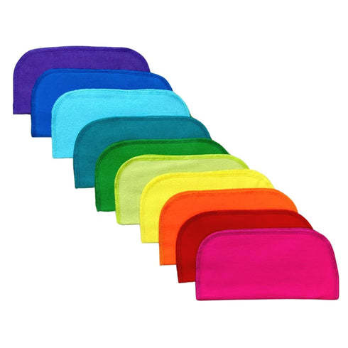 Gina's Soft Cloth Shop Washable Flannel Napkins 8x8 1 Ply Rainbow 10 Pack Proudly Made in the USA!...