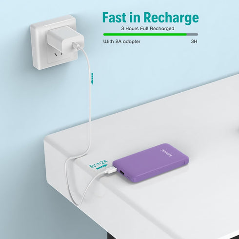 Smallest Portable Charger with Built-in Cables 6000mAh,Ultra Slim Power Bank,Mini High Speed External Battery Packs,Lightweight USB C Phone Charge...