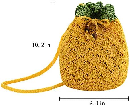 Mini Handbag Cute Fruit Straw Cross-body Bag Weave Summer Beach Travel Satchel Shoulder Bag Phone Pouch Coin Purse...