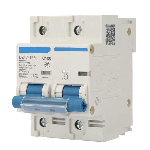 Current Circuit Breaker, DZ47-125 2P Current Miniature Circuit Breaker 400V 80/100/125A Leakage Protection Switch Supplemental Protection(100A)...