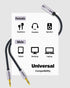 MillSO Headphone Splitter CTIA for Computer Y Jack Adapter 3.5mm 2 x 3 Pole TRS Male to 4 Pole TRRS Female Compatible for Smartphone Earphone PS4 ...