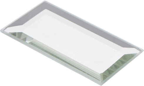 Plymor 1" x 2" Rectangle, 3mm Thick Beveled Glass Mirror, Pack of 12...