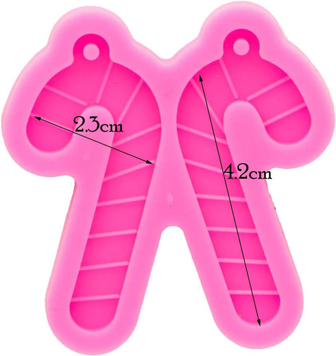 103Pcs Earring Resin Molds Kit, 3Pcs Christmas Cane Shape Silicone Molds for Epoxy Resin Earring Making with Earring Hooks for DIY Earrings, Keych...