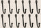Colonial Tin Works Vintage Hand Forged Iron Classic Early American Plain Hook Black Set of 12 (Set of 12)...
