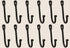 Colonial Tin Works Vintage Hand Forged Iron Classic Early American Plain Hook Black Set of 12 (Set of 12)...