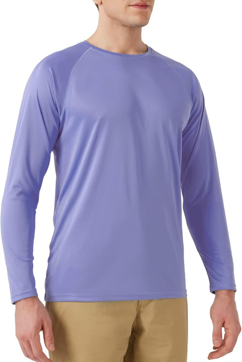 Men's UPF 50+ Rash Guard Swim Shirt Long Sleeve Moisture Wicking Quick Dry Lightweight Wrinkle-resistant Fishing Running, Persian Violet, Small...