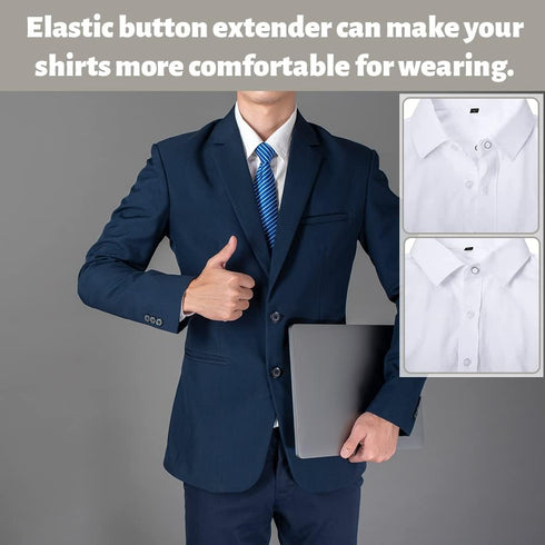 12PCS Metal Elastic Collar Extenders, LIOUCBD Invisible Button Extenders, Neck Extender Wonder Button for Mens Shirts Dress Cuffs Trouser Coat Pan...