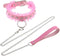 Multicolor PU Simulated Leather Silvert-Tone Rivets O Ring Lace Collar Choker Necklace with Detachable Chain Leash...
